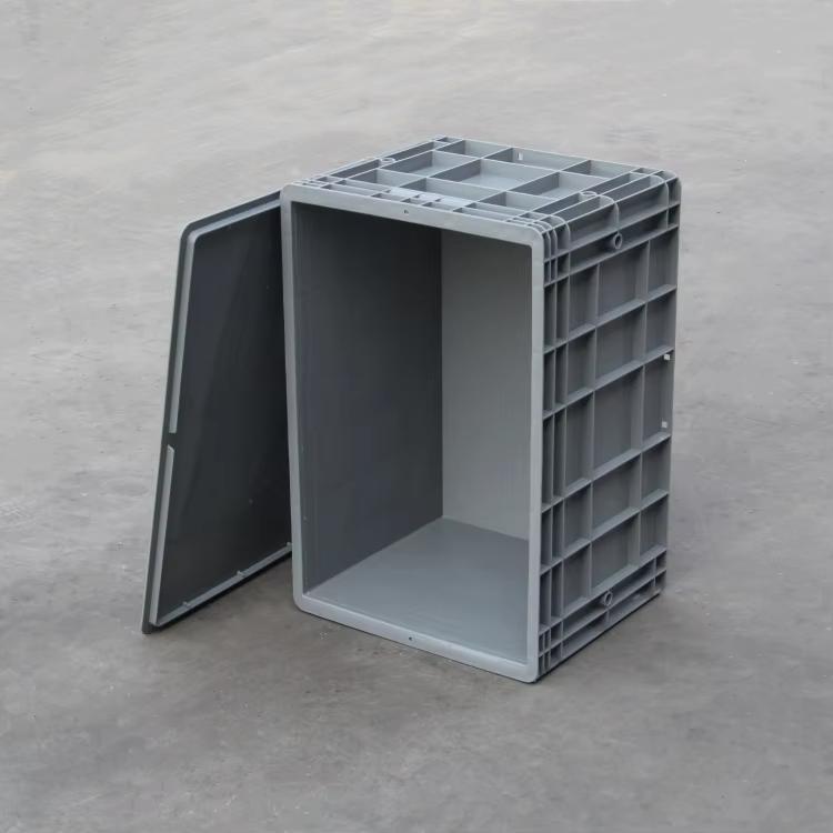 High-quality Heavy Duty Turnover Box Storage Crates Nestable Plastic Moving Boxes Stackable Tote Bin