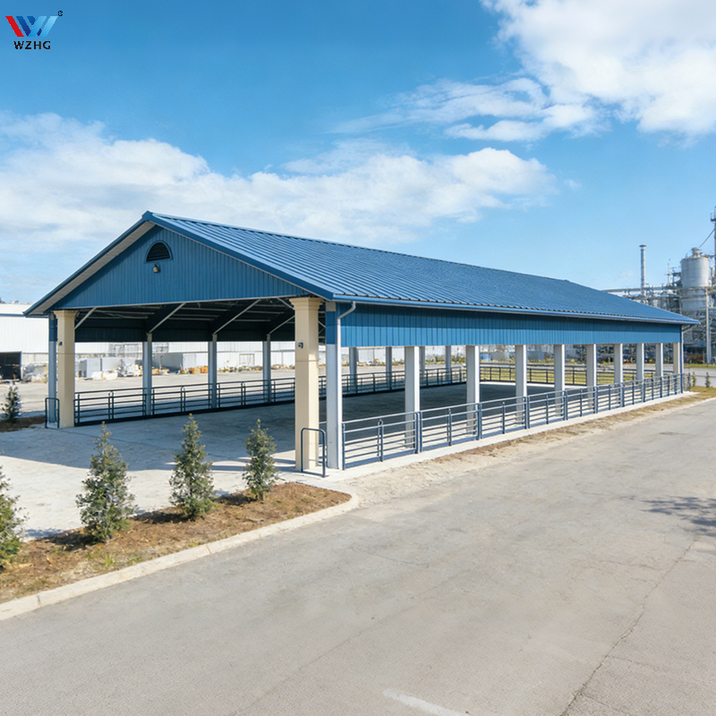 Heavy Duty Semi Open Design Steel Structure Industrial Warehouse Workshop Logistics Building Semi Open Warehouse Structure