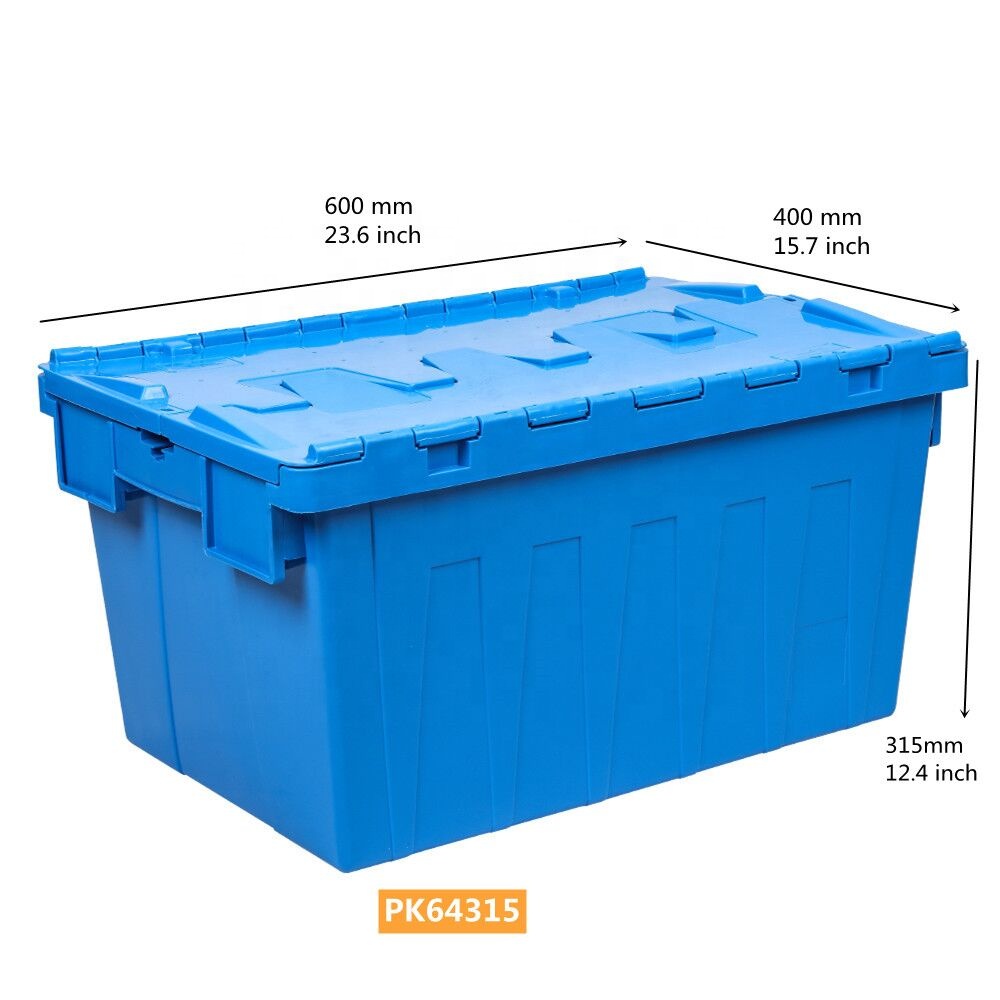 Large Logistic Packaging Stackable Nesting Plastic Crates Turnover Boxes Storage Ecommerce Tote