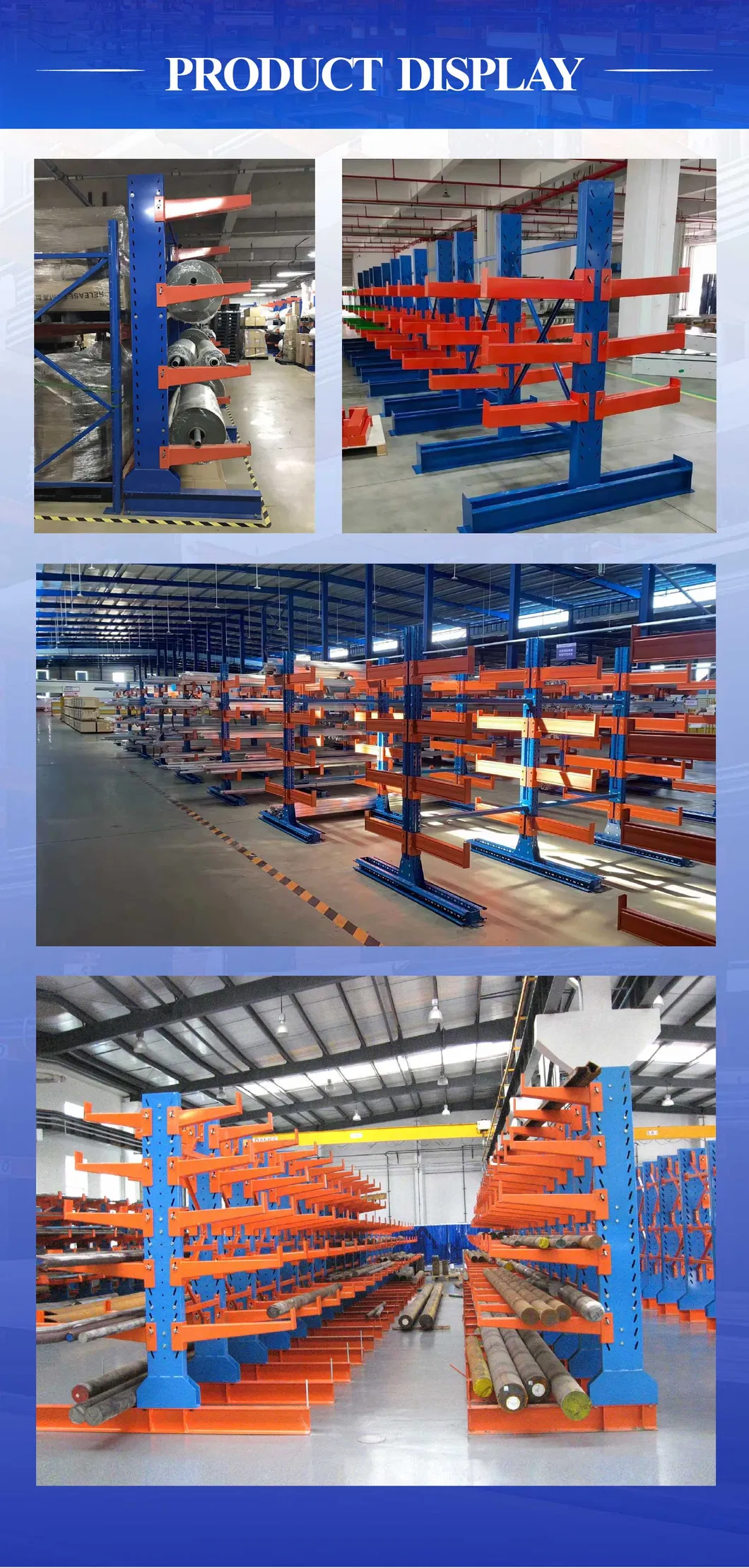 Adjustable Outdoor Hot DLP Galvanized Cantilever Frame Steel Single Double Side Arm Cantilever Shelves Roll Storage Racking for Industrial Pipe Long Materials