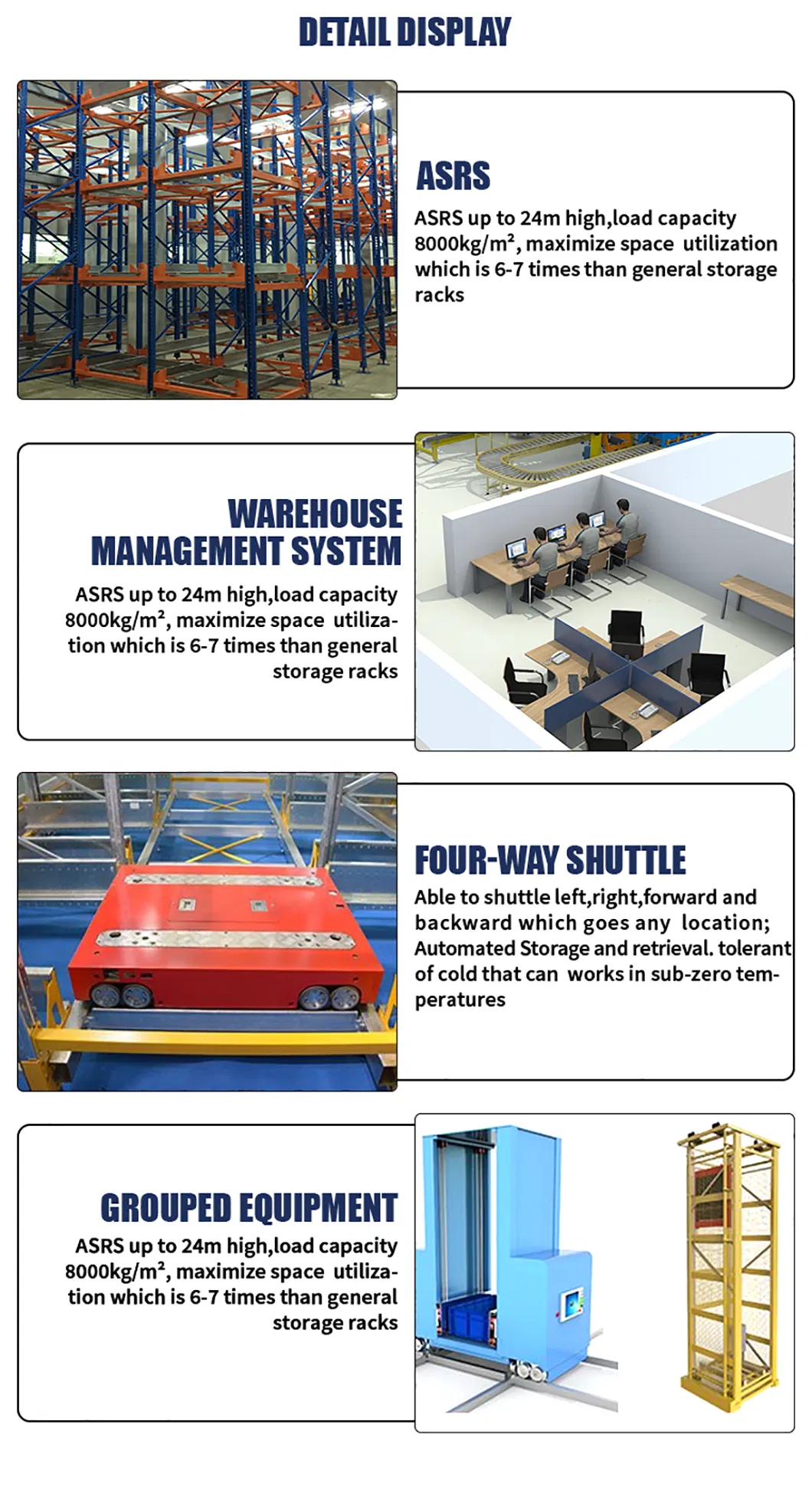 Radio Electric Shuttle Pallet Racking System Detail