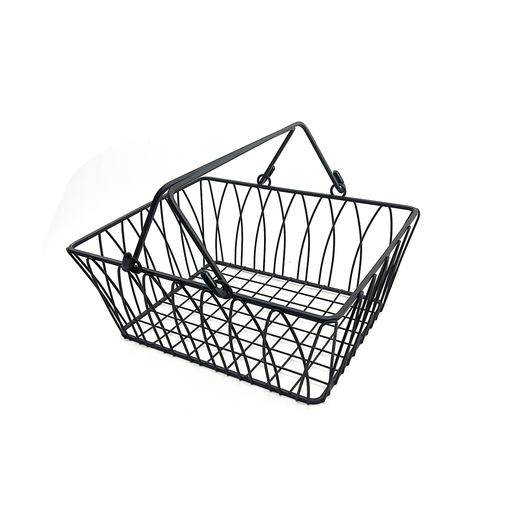 Kitchen Bathroom Home Storage Square Grid Mesh Metal Wire Basket Detail 2