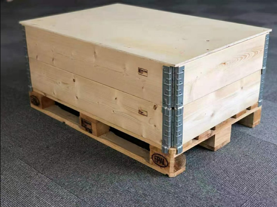 Customized Dimension Foldable Wooden Box with Pallet Collars