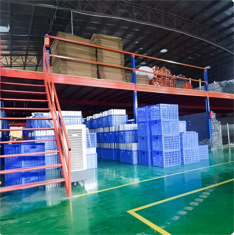 Steel Mezzanine Floor with Pallet Racking Support System Adjustable Height &amp; Corrosion Protection