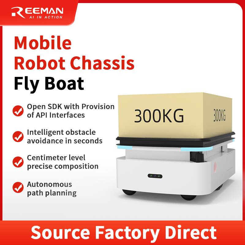 Reeman 300kg Laser Slam Mobile Robot Base Auto Navigation Accurate Localization Obstacle Avoidance Complete Charging Station Open Sdk APP Source Factory