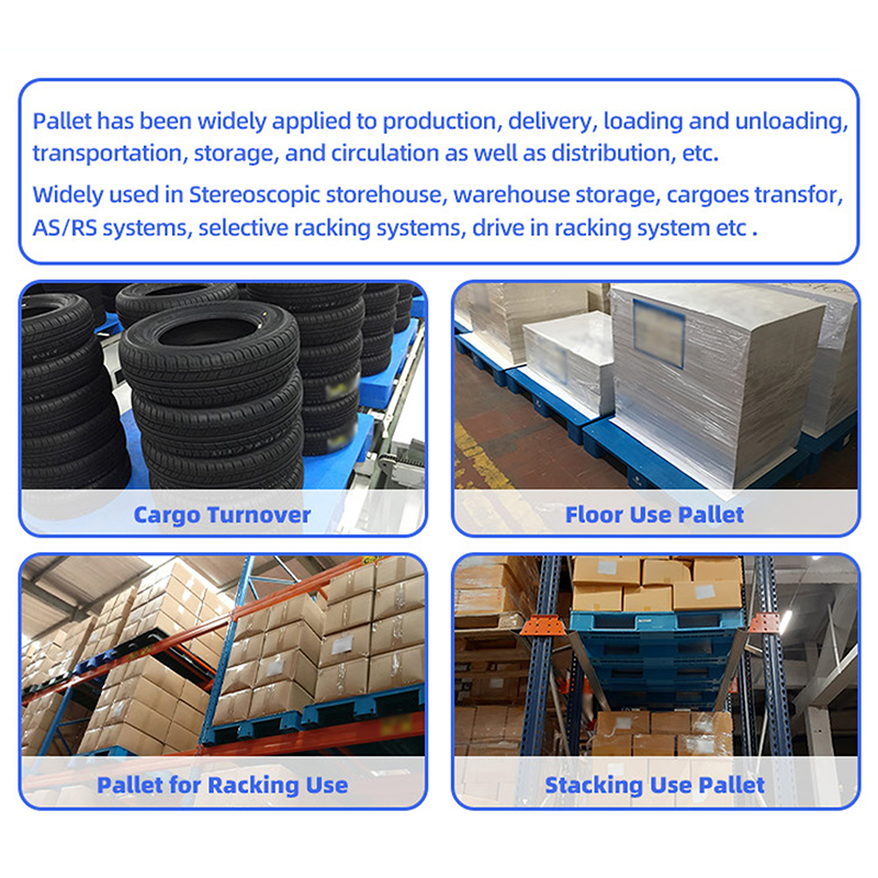 Heavy Duty 3 Runners Open Deck Single Double Face HDPE Made Racking Plastic Flooring Pallet For Warehouse Storage