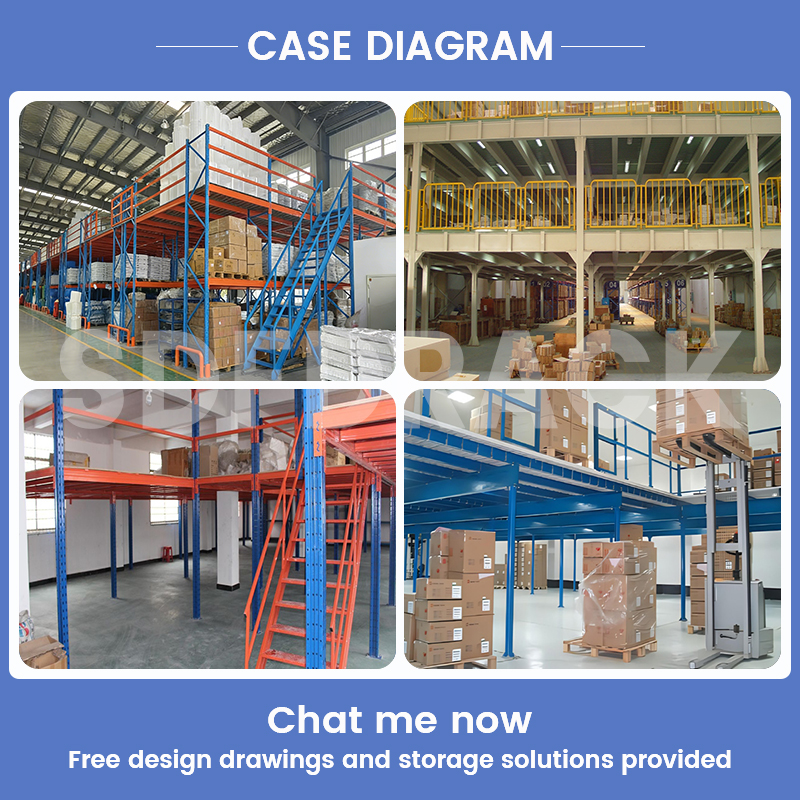 Customized Steel Mezzanine Floor with Safety Railing and Staircase Modular Steel Platform Mezzanine Rack Storage System