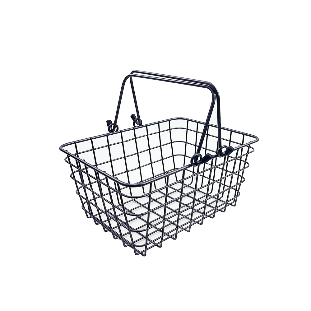 Kitchen Bathroom Home Storage Square Grid Mesh Metal Wire Basket