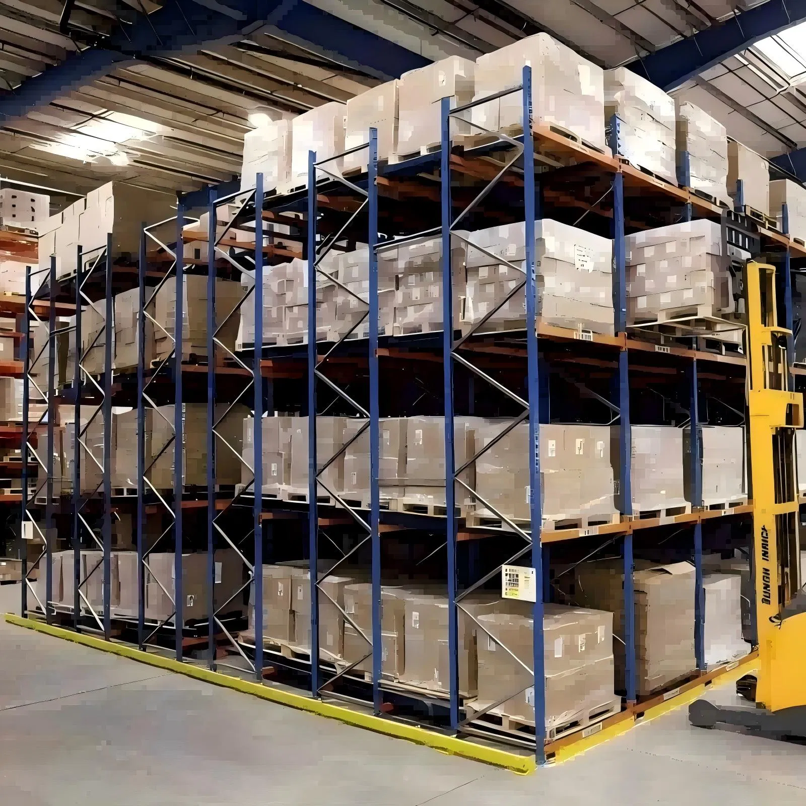 Commercial Warehouse Push Back Storage Pallet Racking System Flow with Rail