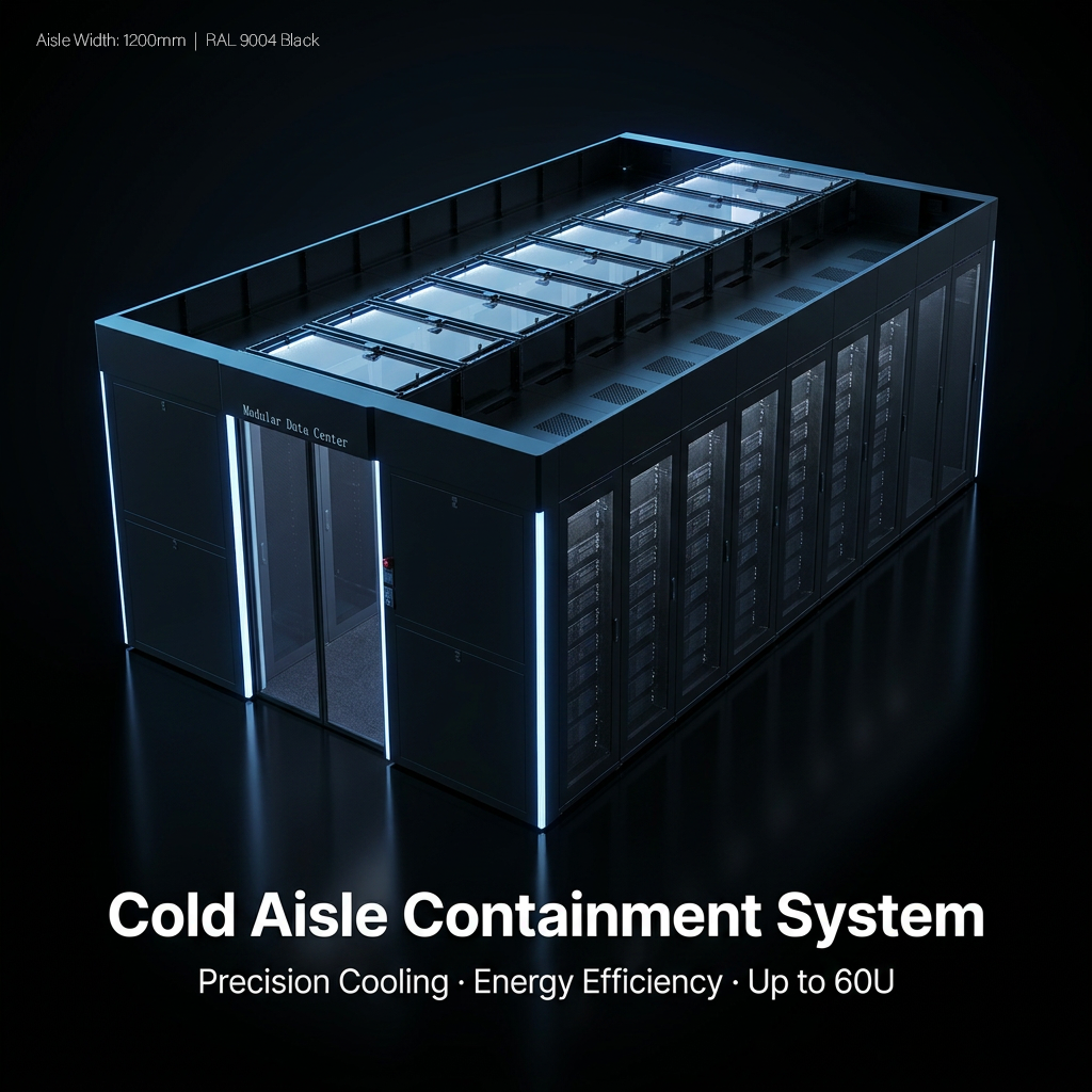 Smart Cold Aisle Containment System For Server Room Efficient Cold Air Isolation And Automatic Fire Linkage Ceiling Windows