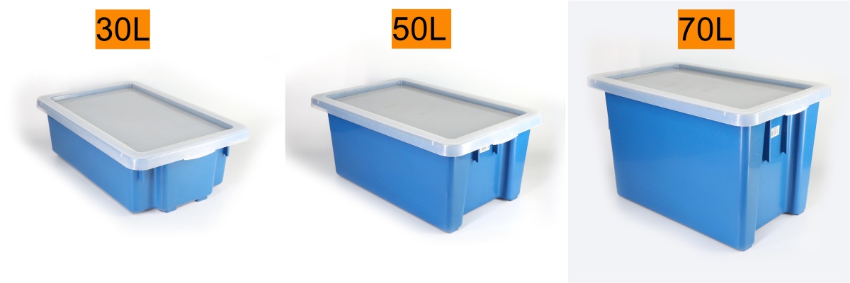 Plastic Crates Stacked Display