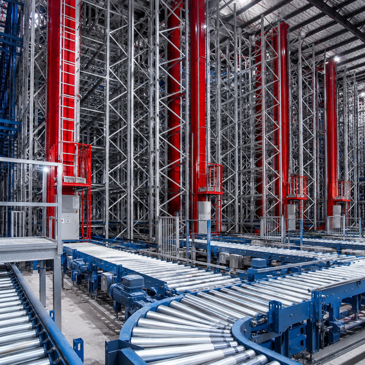 Food Industry Stacker Crane Storage Racking System Pallet ASRS Warehouse Automated Storage Retrieval Rack System With WCS WMS