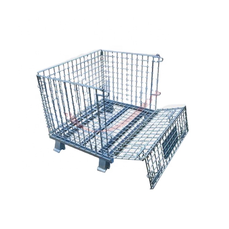 Foldable Euro Wire Mesh Storage Cage Pallet Basket