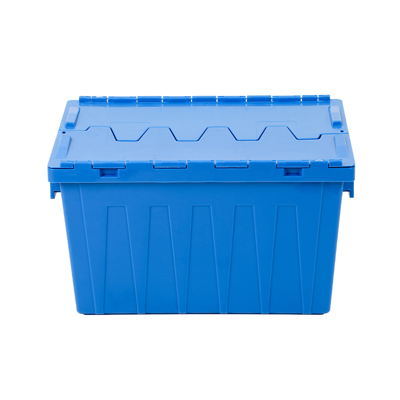 Best Quality Plastic Moving Crate Stackable Storage Attached Lid Containers Plastic Tote Turnover Box for Transport and Delivery