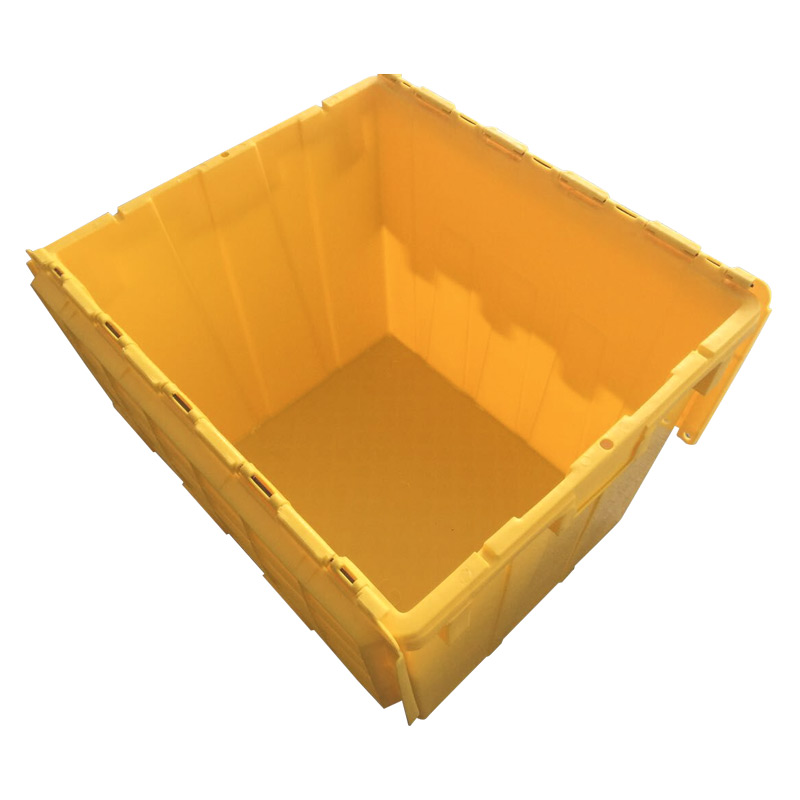 High Quality Stackable Tote File Storage Box Attached Lid Container Plastic Moving Storage Box