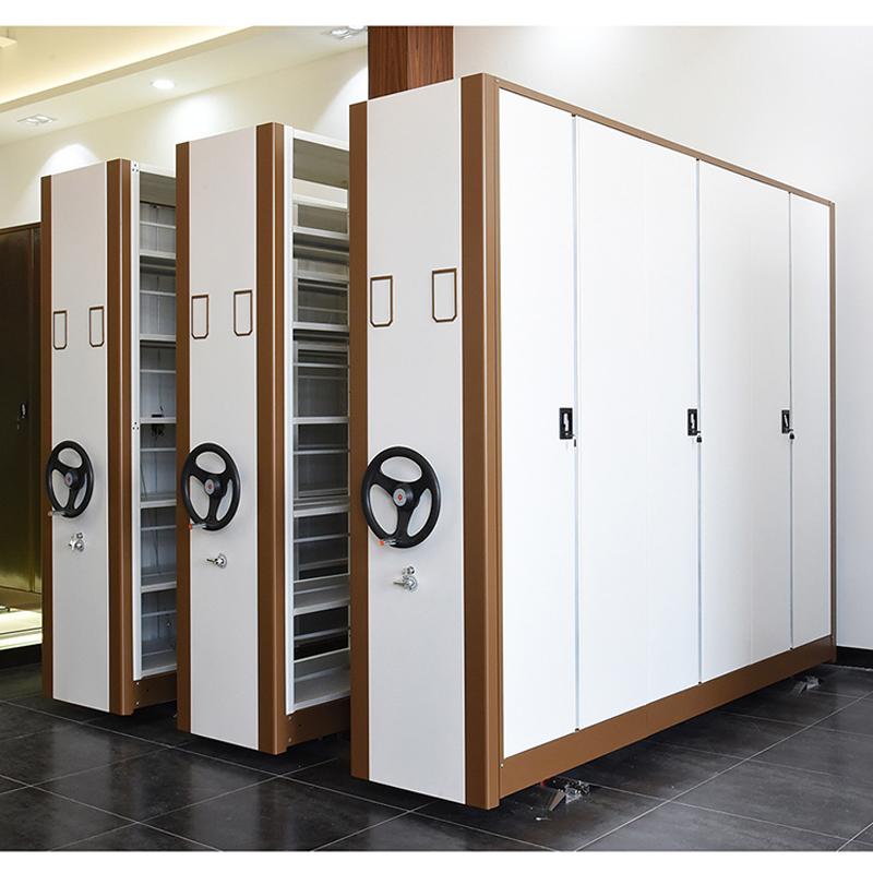 High-Density Manual Mobile Shelving System Space-Saving Mechanical Compactor Filing Cabinet For Archives &amp; Library