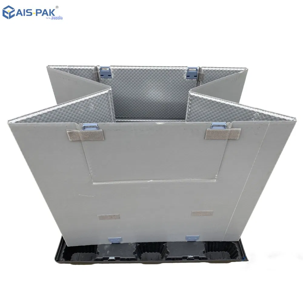 Plastic Logistic Bulk Container Pallet Collar Sleeve Shipping Box with Divider