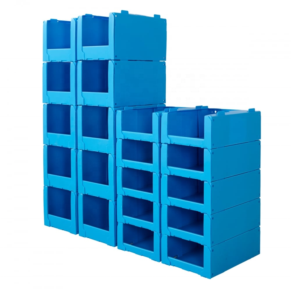 Stackable Plastic Shelf Bin Corflute Storage Boxes Warehouse Correx Picking Bins