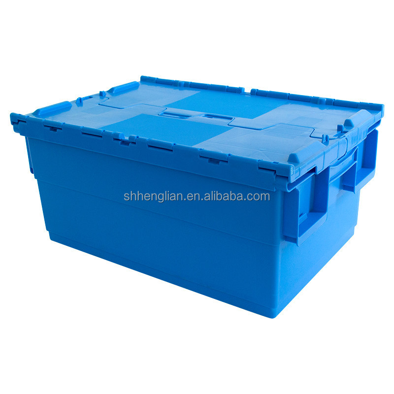 Custom Plastic Reusable Tote Storage Stackable Bin with Lid