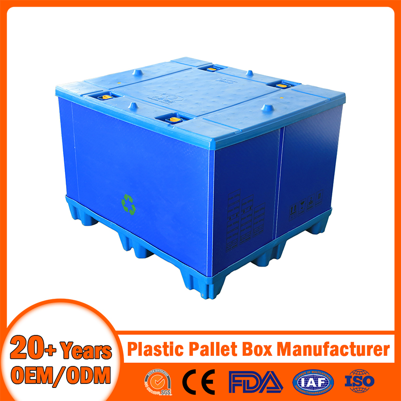 1200*800mm/1100*1100mm Plastic Logistic Bulk Container Pallet Collar Sleeve Box with Divider Foldable Double Layer Blow Molding Pallet Box