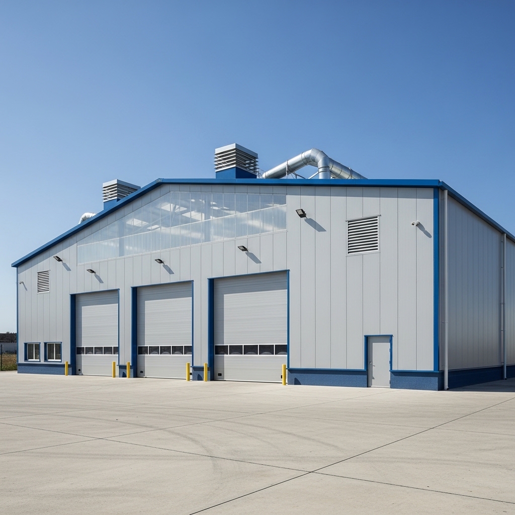 Pre Engineered Steel Structure Warehouse Building With Sandwich Panel System For Industrial Storage Project