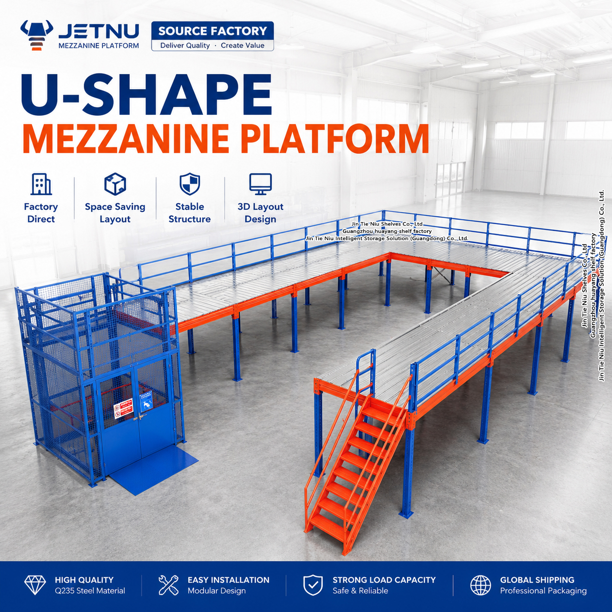 Custom Steel Loft Mezzanine Platform Racking For Warehouse Storage And Picking Area