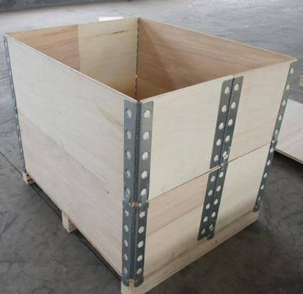 Fast Delivery Single Face 4-Way Pallet Board Warehouse Storage Hinge Wooden Box Surrounding Hoarding Collar
