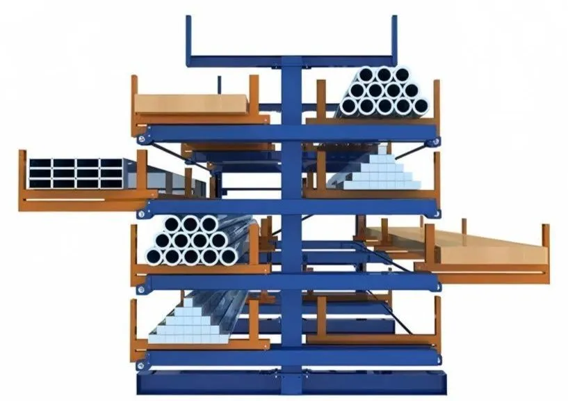 Multi-Layer Motorised Telescopic Cantilever Rack for Aluminum Profile Tube Storage