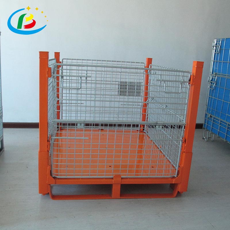 Industrial Steel Wire Mesh Pallet Container Stackable Cage Basket Box for Efficient Pallet Racking Systems Storage