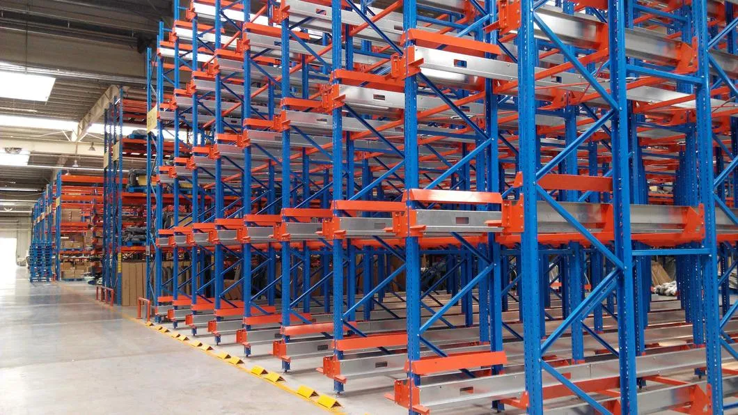 High Load Piled Outdoor Zinc-Coated Intelligent Warehouse Storage Loft Cantilever Slotted Frame Alloy Cargo Carrier Shuttle Rack