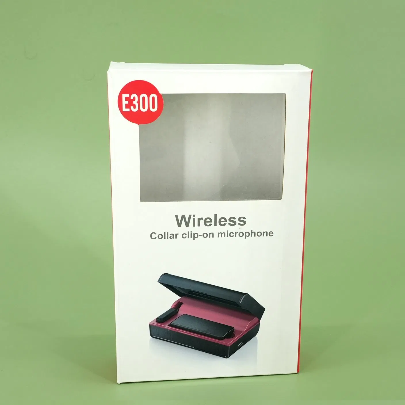 Custom Cardboard Packaging Box for Collar Clip-on Microphone with PVC Window