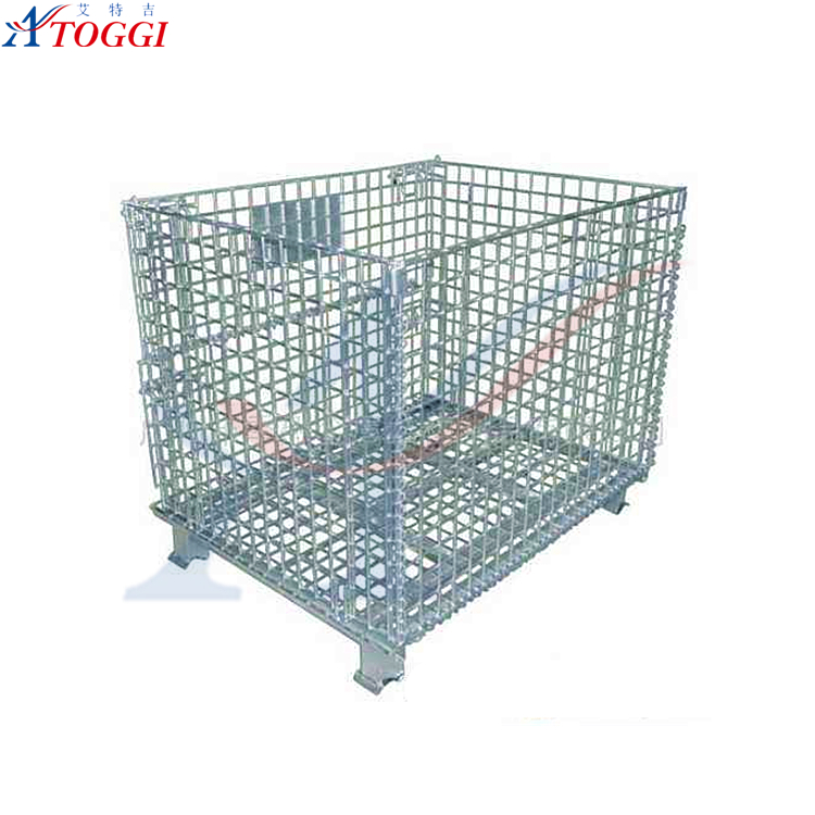 Foldable Euro Wire Mesh Storage Cage Pallet Basket