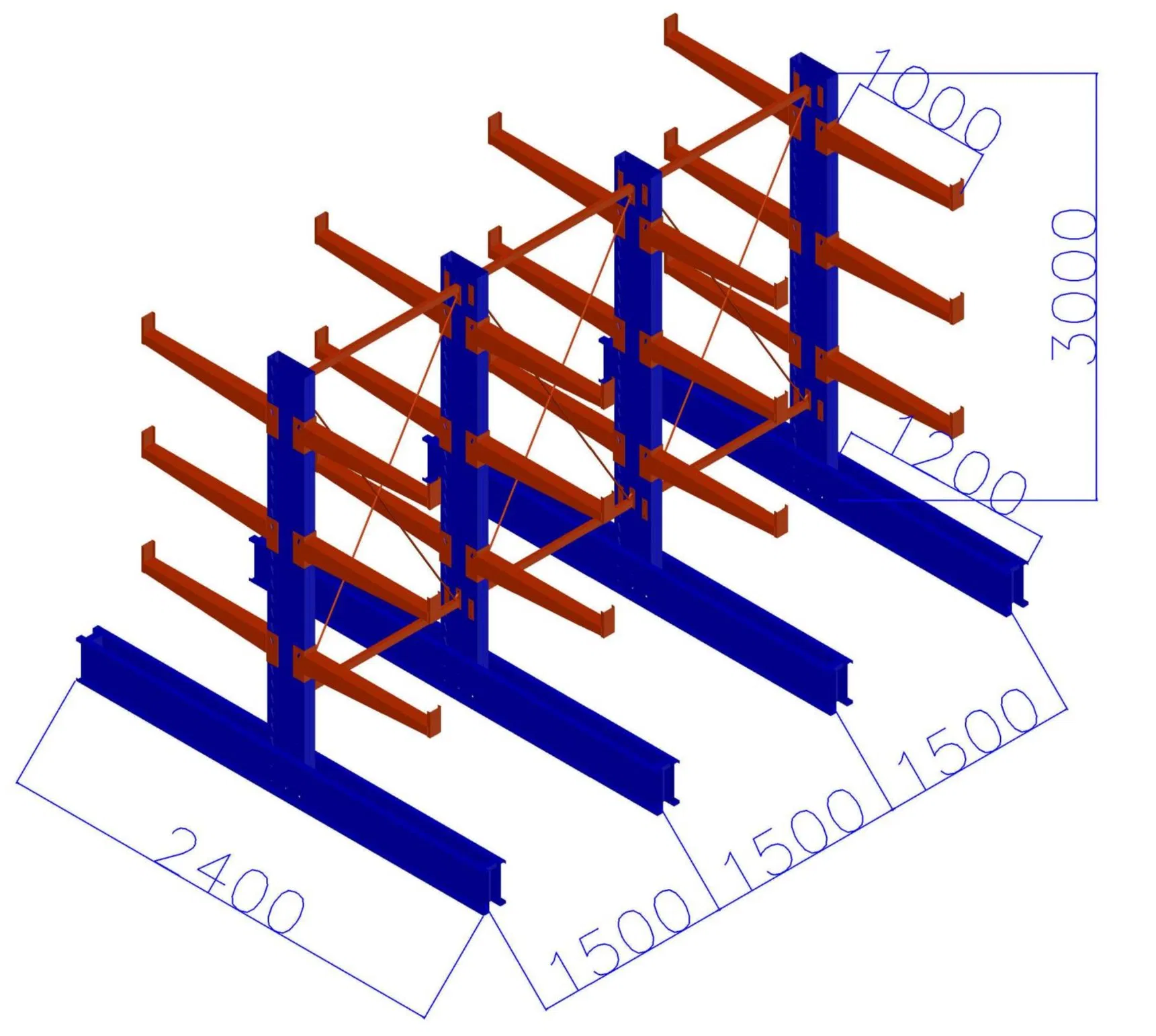 Multi-Layer Motorised Telescopic Cantilever Rack for Aluminum Profile Tube Storage
