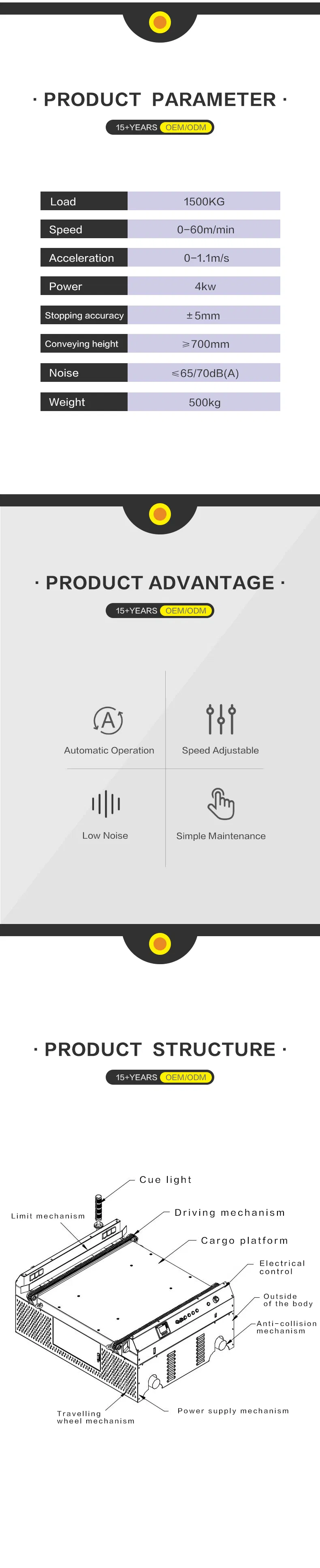 Automatic Transport Robot Platform Transfer Cart Vehicle Heavy Load Automated Guided Rail Agv