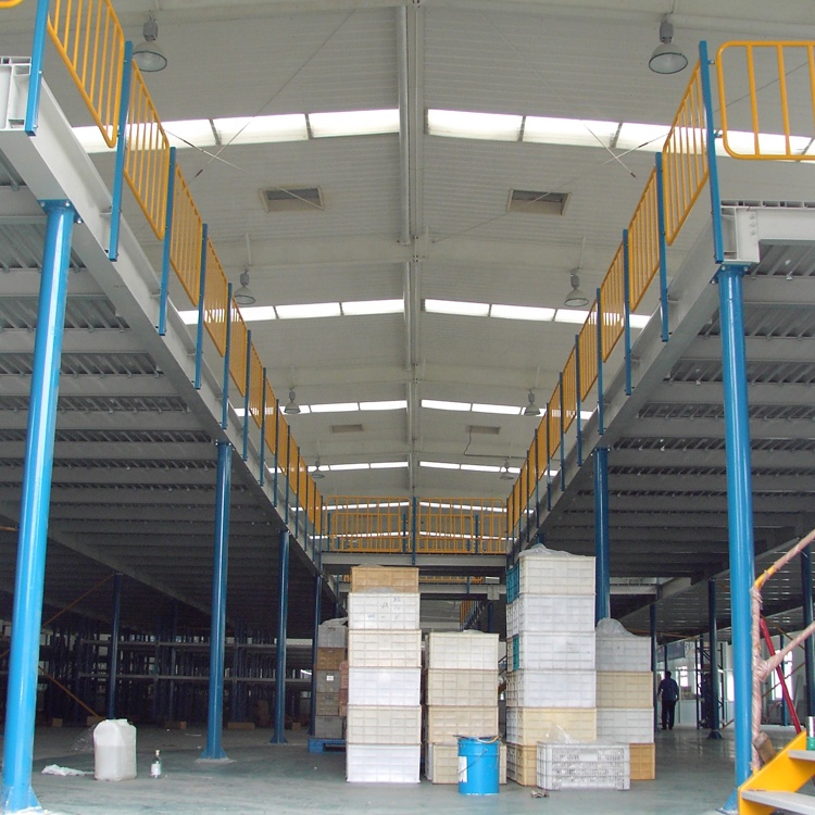 Mezzanine Floor Platform Rack Storage System with Steel Stair