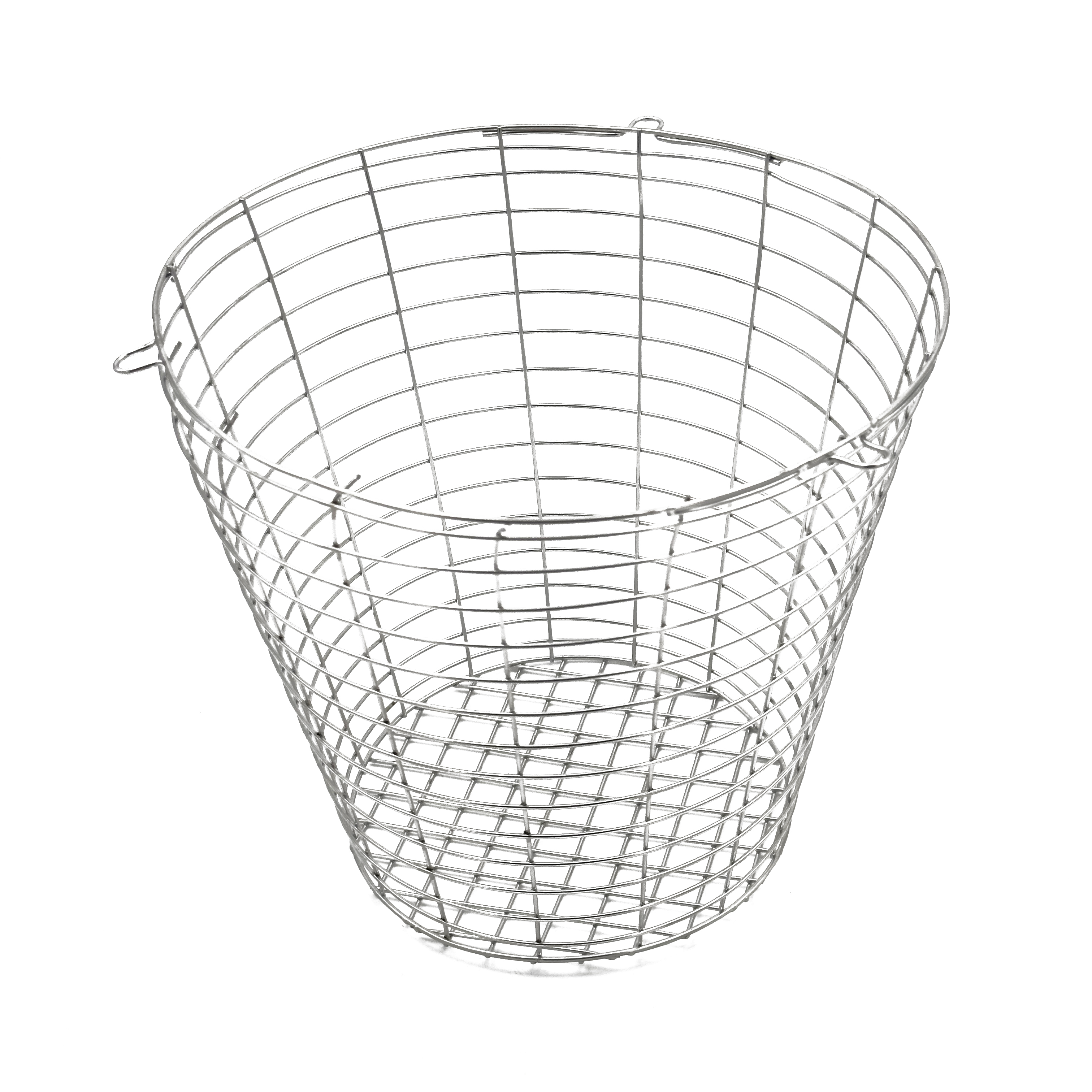 Modern Stainless Steel 304 Wire Mesh Basket with Handles Circle Kitchen Storage Organizer for Plates and Fruit