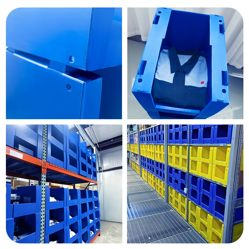 PP Hollow Open Front Coroplast Tools Box Heavy Duty Reusable Corrugated Corflute Plastic Warehouse Shelf Storage Boxes