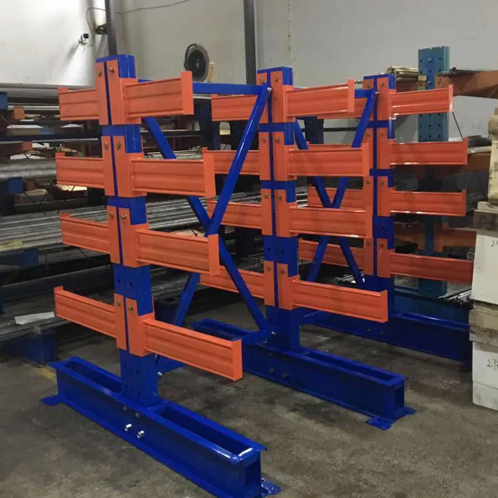 Steel Industrial Pallet Heavy Duty Shelf Garage Warehouse Storage Pipe Cantilever Rack System for Storing Fabric Roll Timber Lumber Sheet Hydraulic Hose Carpet