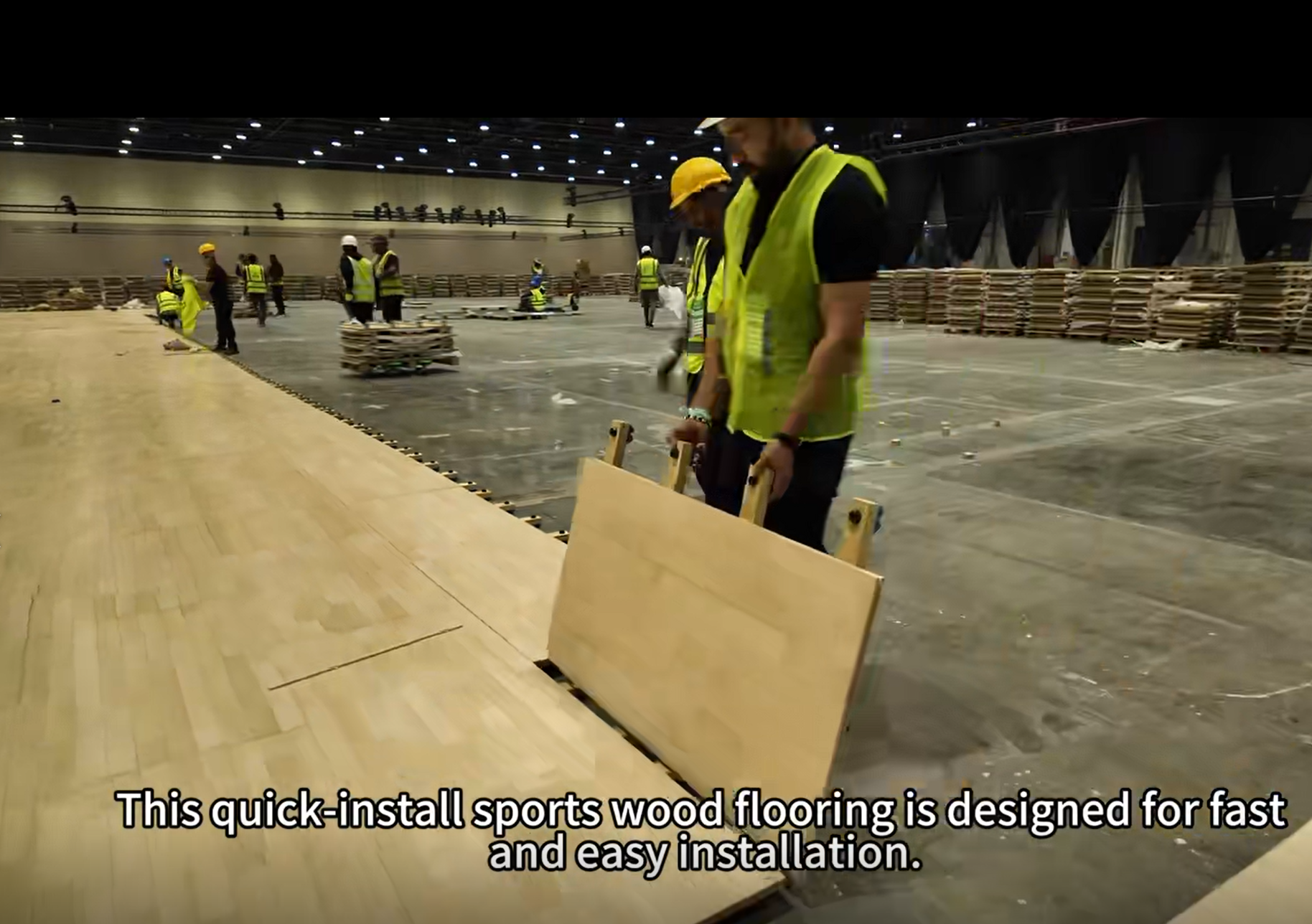 FIBA Approved Elite Grade Maple Wood Anti-Slip Interlocking Mobile Court Tiles Professional Indoor Basketball Floor Eco-Friendly