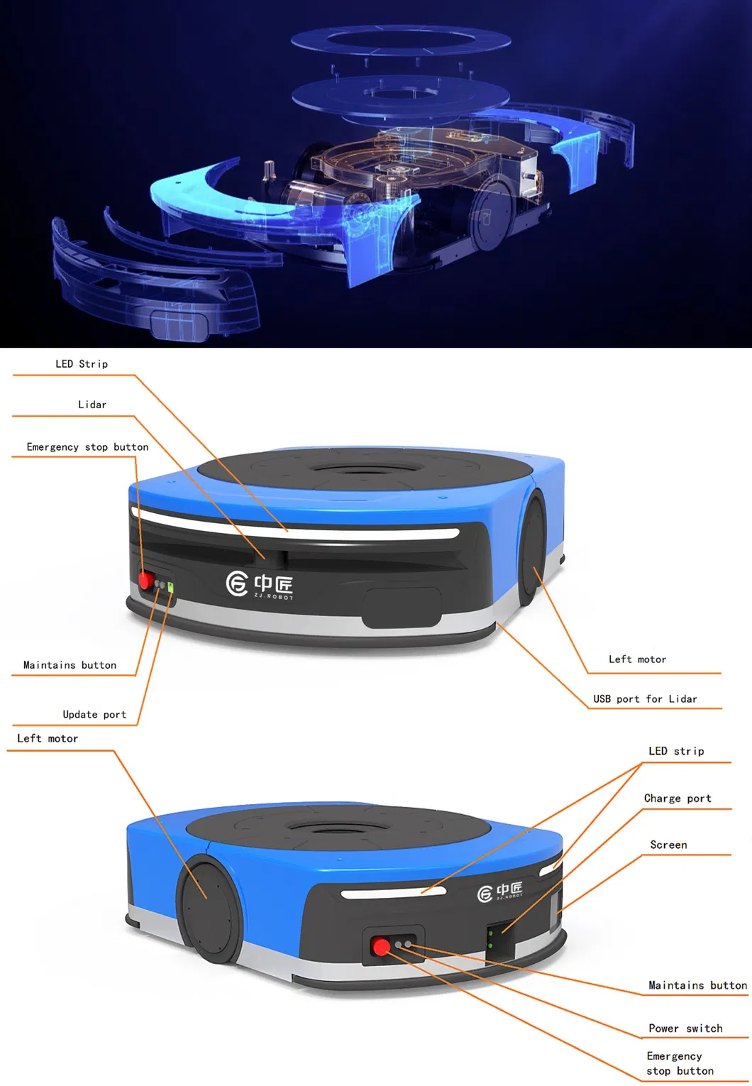 Backpack AGV Delivery Robot Details