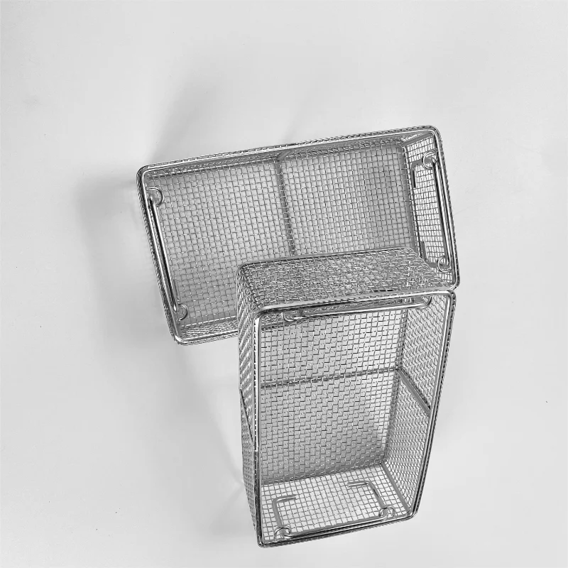 OEM Working Stainless Steel Mesh Baskets for Slaughterhouses, Drainage and Oil Control Drying Turnover Steel Mesh Containers