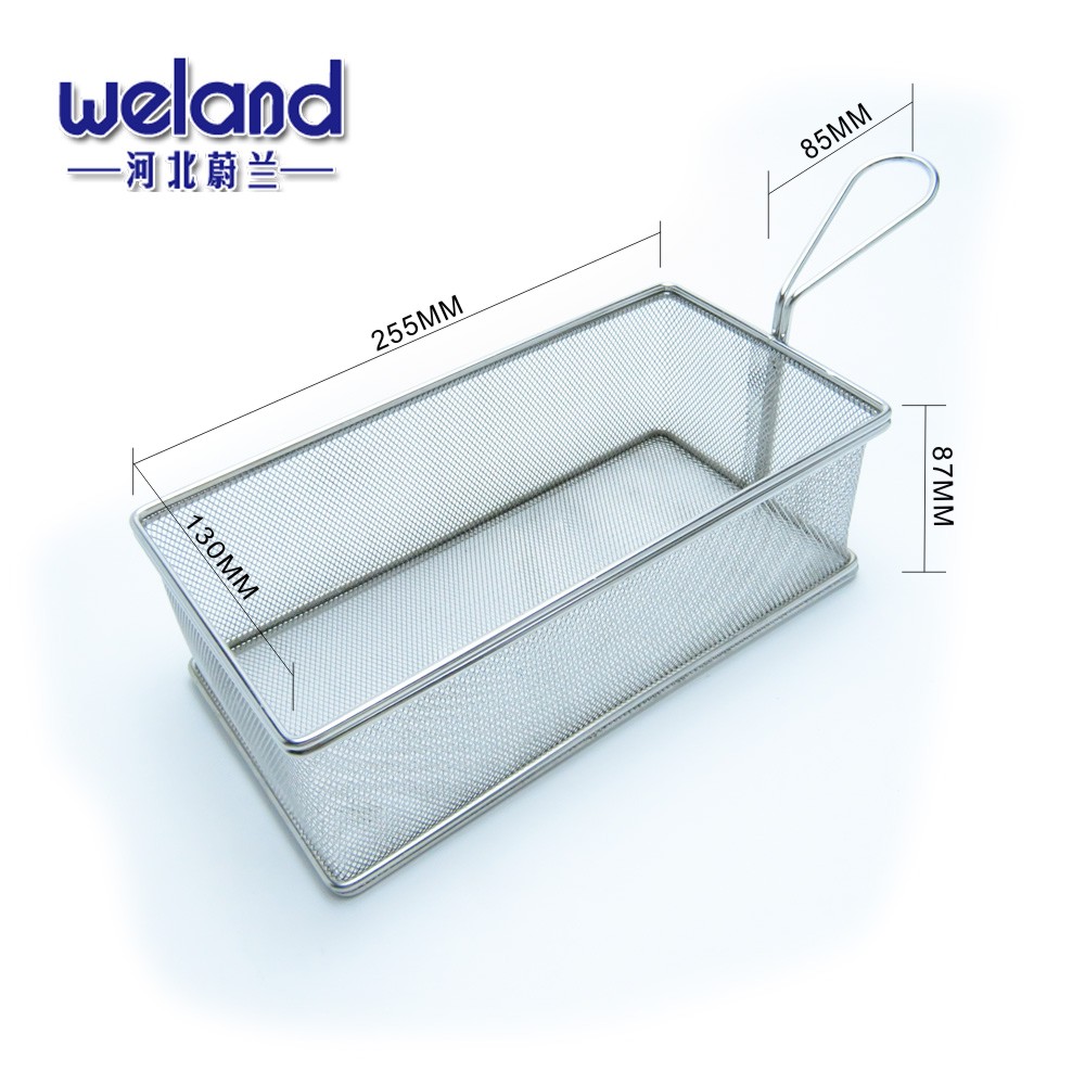 WELAND ALL KINDS FACTORY Food Grade Stainless Steel Wire Mesh French Mini Serving Chips Fry Basket