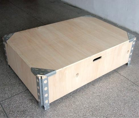 Fast Delivery Single Face 4-Way Pallet Board Warehouse Storage Hinge Wooden Box Surrounding Hoarding Collar