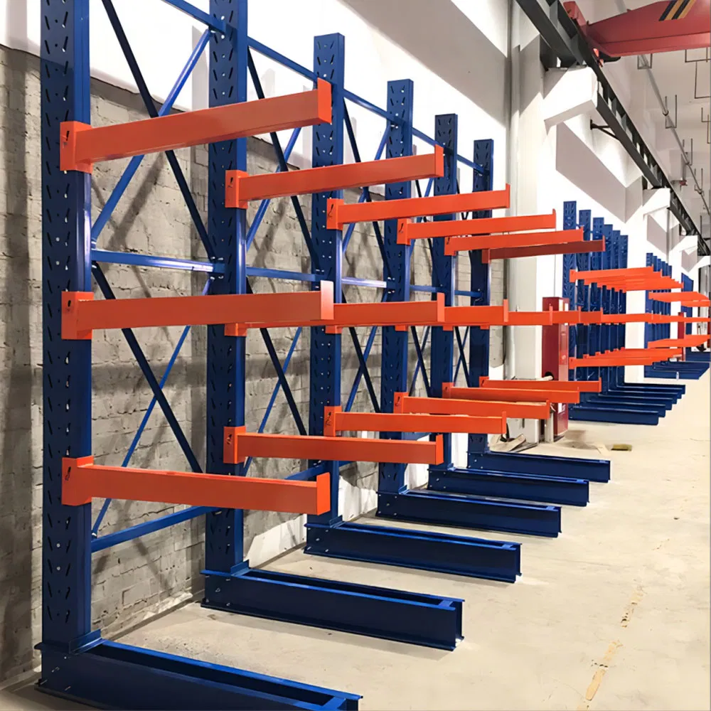 Steel Industrial Pallet Heavy Duty Shelf Garage Warehouse Storage Pipe Cantilever Rack System for Storing Fabric Roll Timber Lumber Sheet Hydraulic Hose Carpet