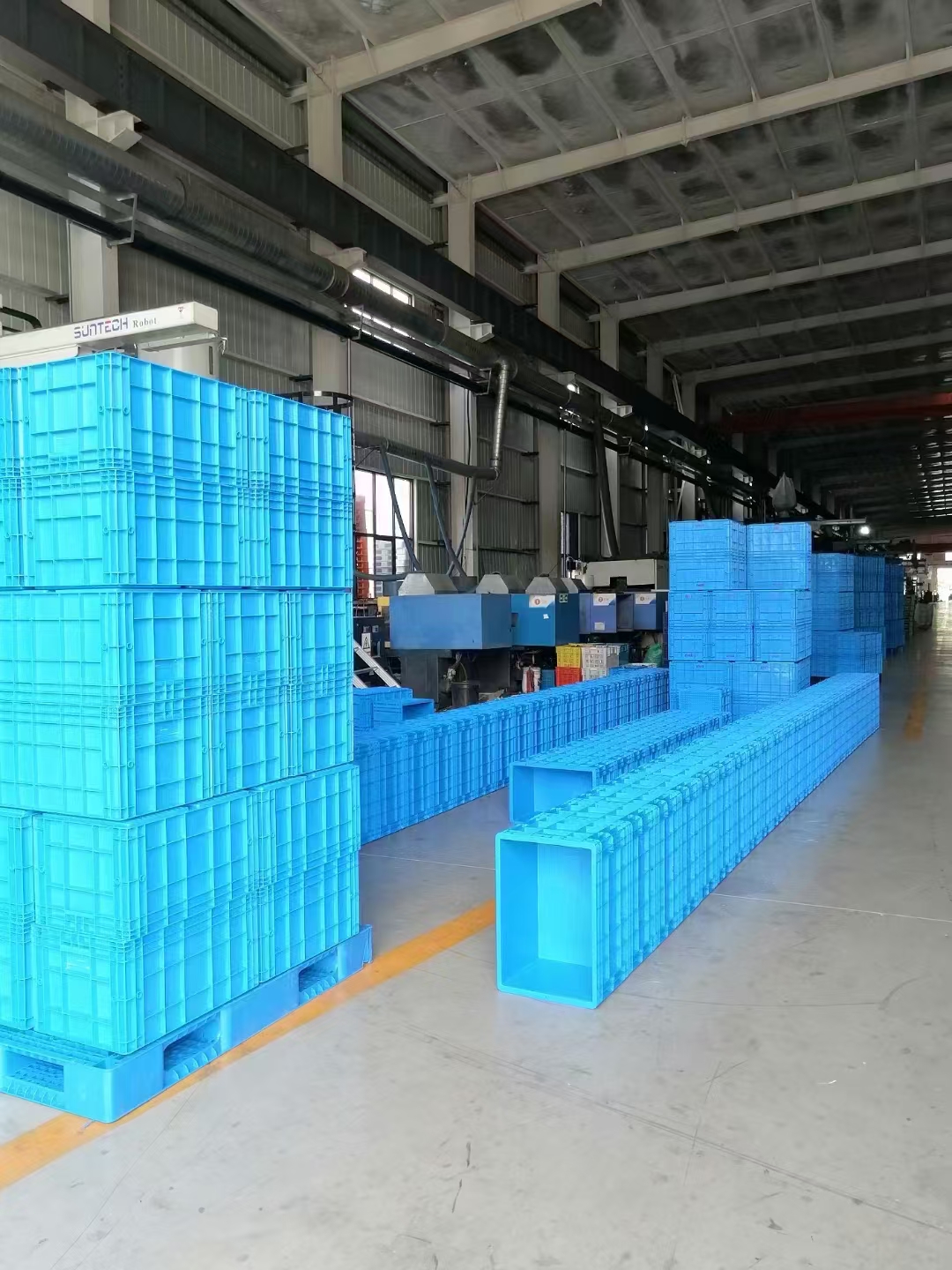 Crates piled on industrial pallets ready for shipment