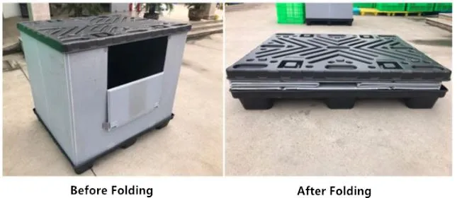 Plastic Logistic Bulk Container Pallet Collar Sleeve Shipping Box with Divider
