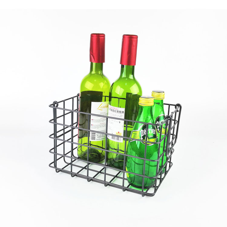 Kitchen Bathroom Home Storage Square Grid Mesh Metal Wire Basket