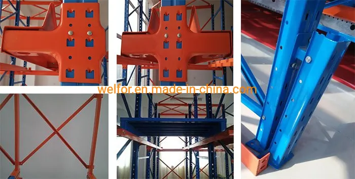 High Density Drive in Through Storage Pallet Racking System for Industrial Warehouse