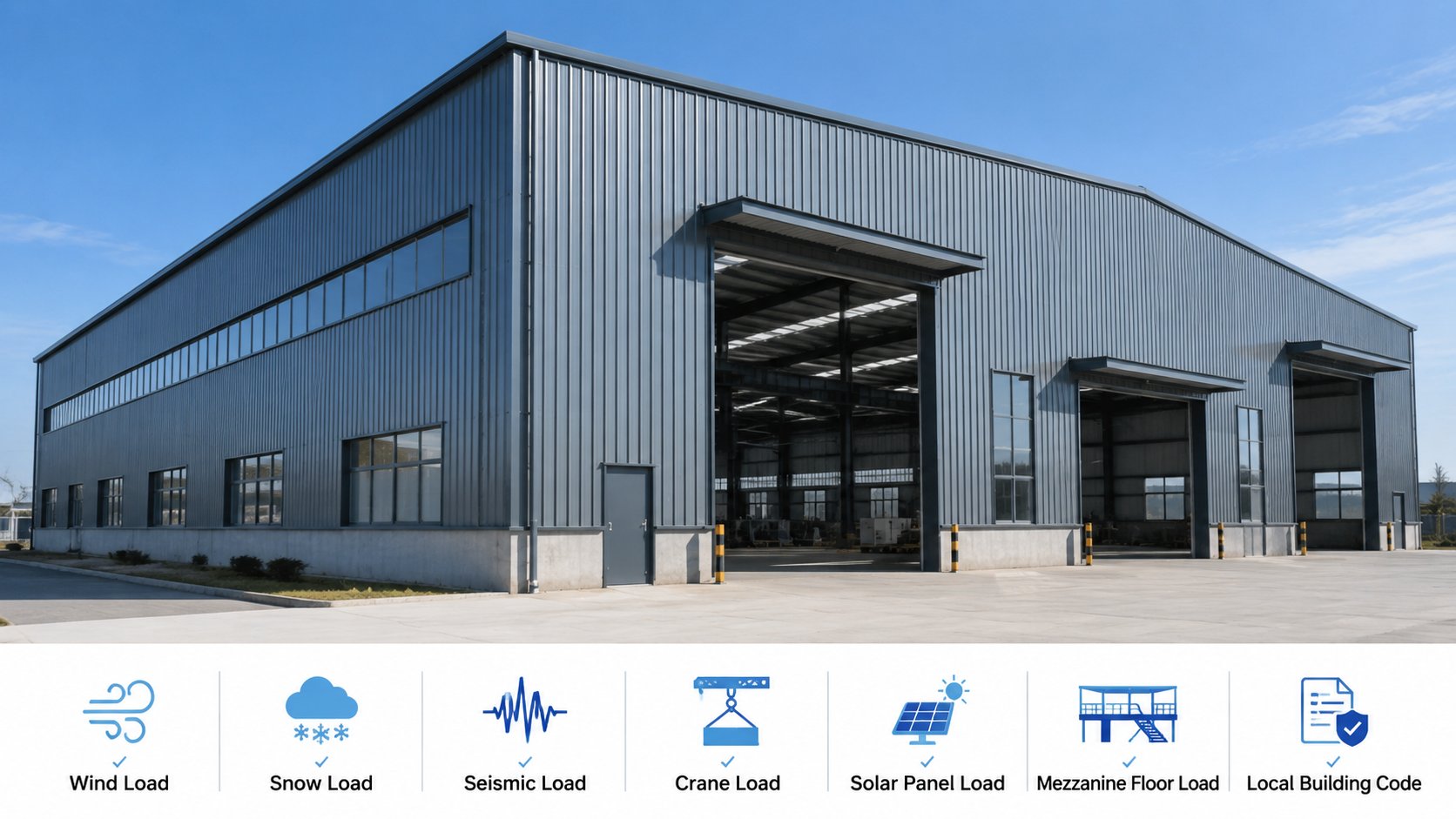 Pre Engineered Steel Structure Warehouse Building With Sandwich Panel System for Industrial Storage Project