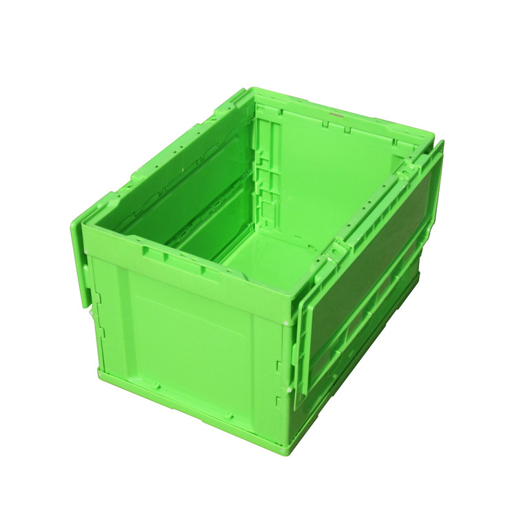 Heavy Duty Stackable Collapsible Container Folding Storage Transport Box Turnover Plastic Foldable Crate With Lid